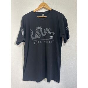 American Apparel Warrior 12 Join or Die Graphic T-Shirt Patriotic XII 1776